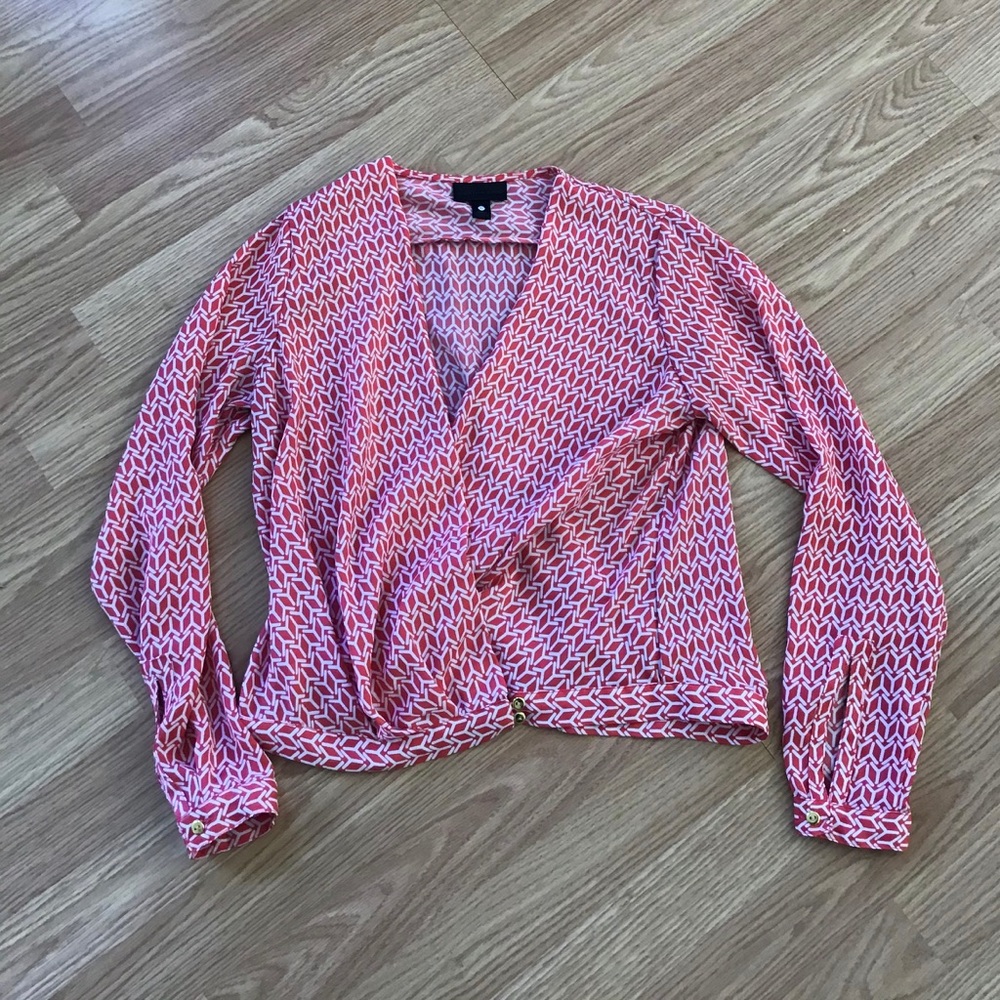 Worthington | Patterned Cross Top